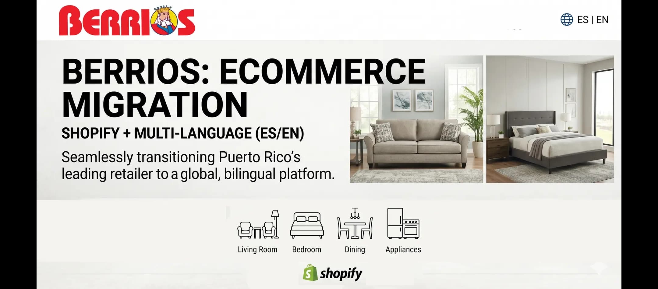 Berríos Furniture: nopCommerce to Shopify Migration with STORIS Integration