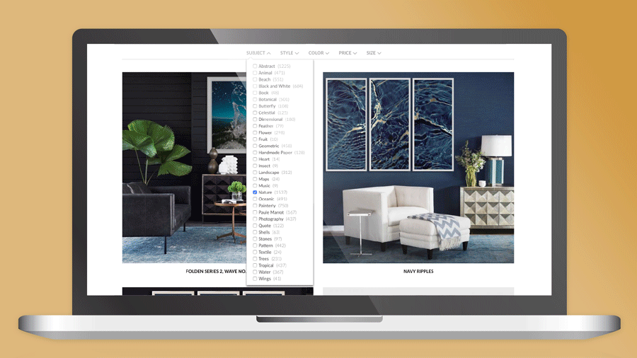 Computer laptop screen showing screenshots of Natural Curiosities' website browsing.