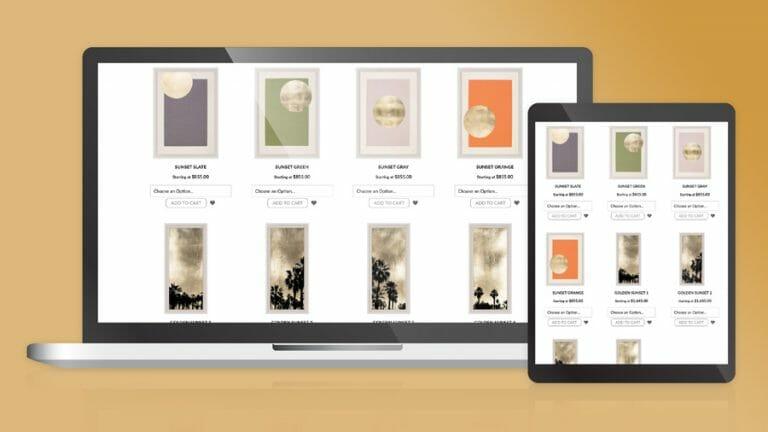 Screen shot of Natural Curiosities 'product selection.