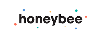 Honeybee Health logo spelled out in black text white background and colorful bubbles around the text.
