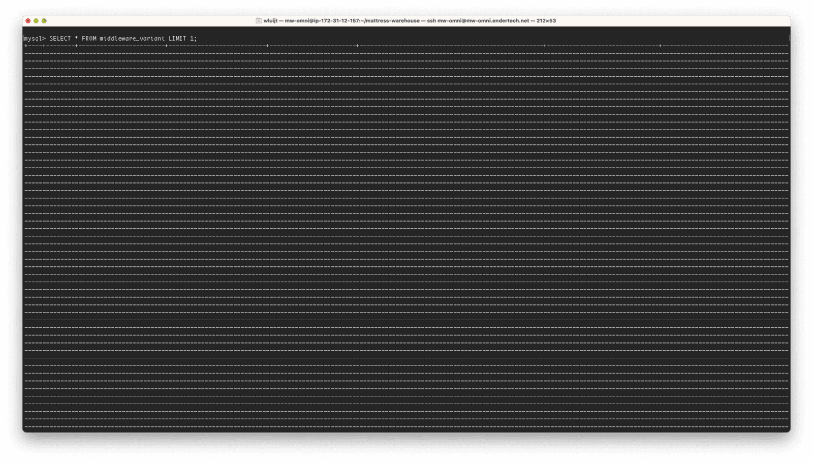 Screenshot of MySQL Command Line Formatting Tips showing MySQL screen.