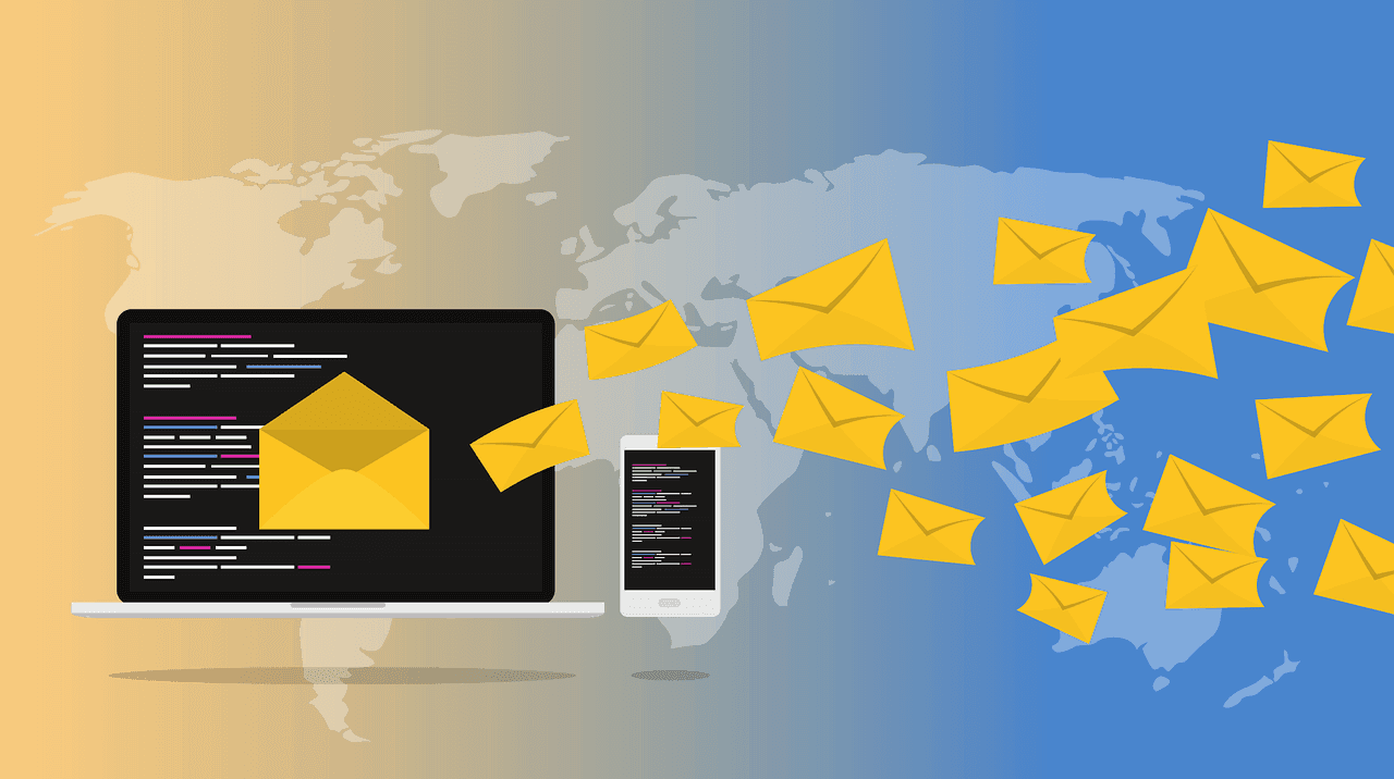 Computer screen elaborating email marketing