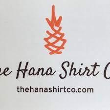 Hana Shirt Company logo with a artistic pineapple outline in the background.