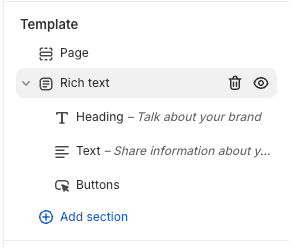 Add rich text section