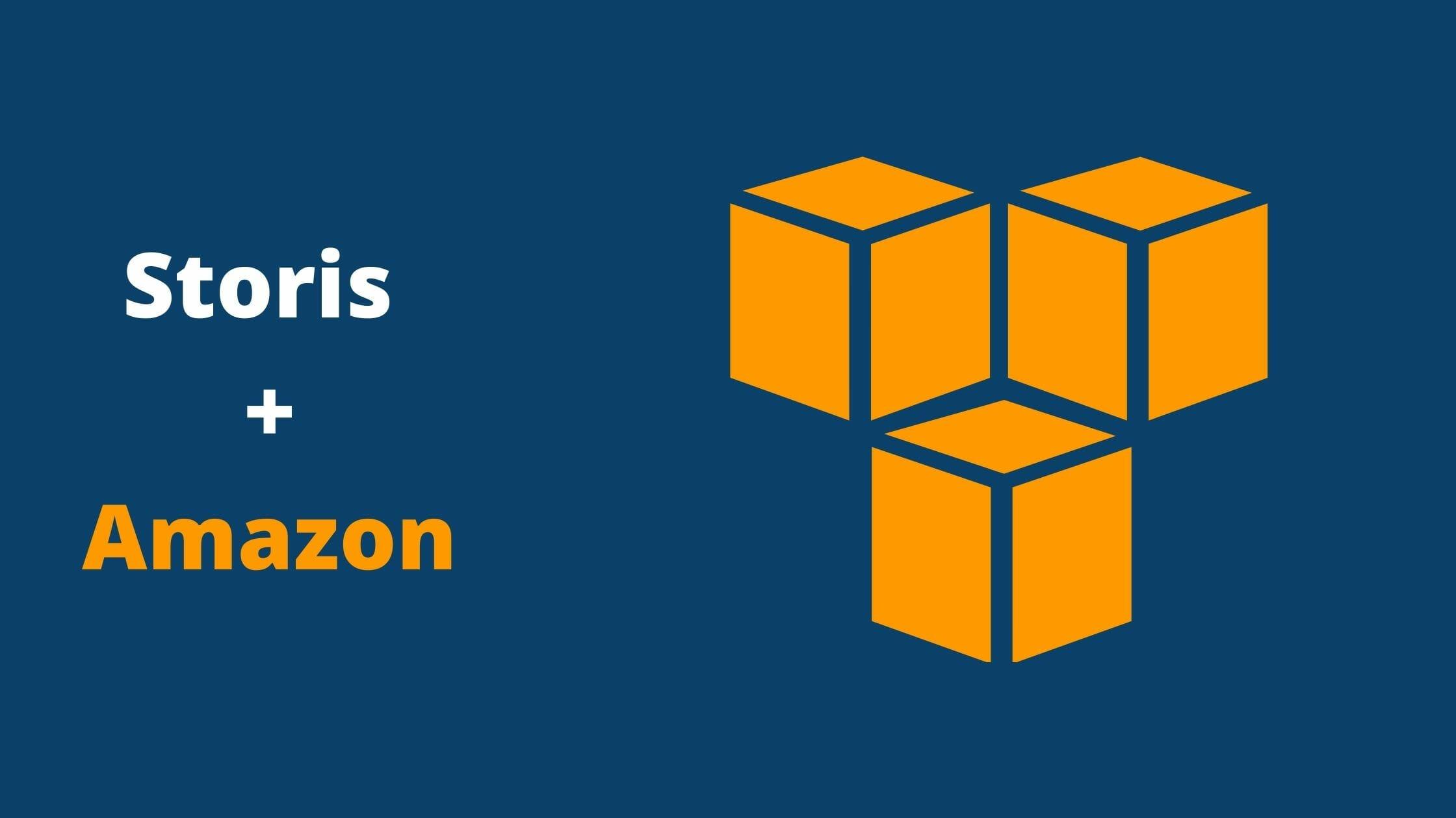 Image icon with the words "Storis + Amazon".
