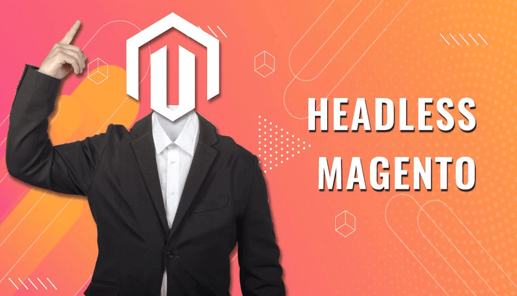 An image illustrating a headless Magento; an API-based headless commerce that is interactive, fast, and flexible providing a seamless user experience across different devices.