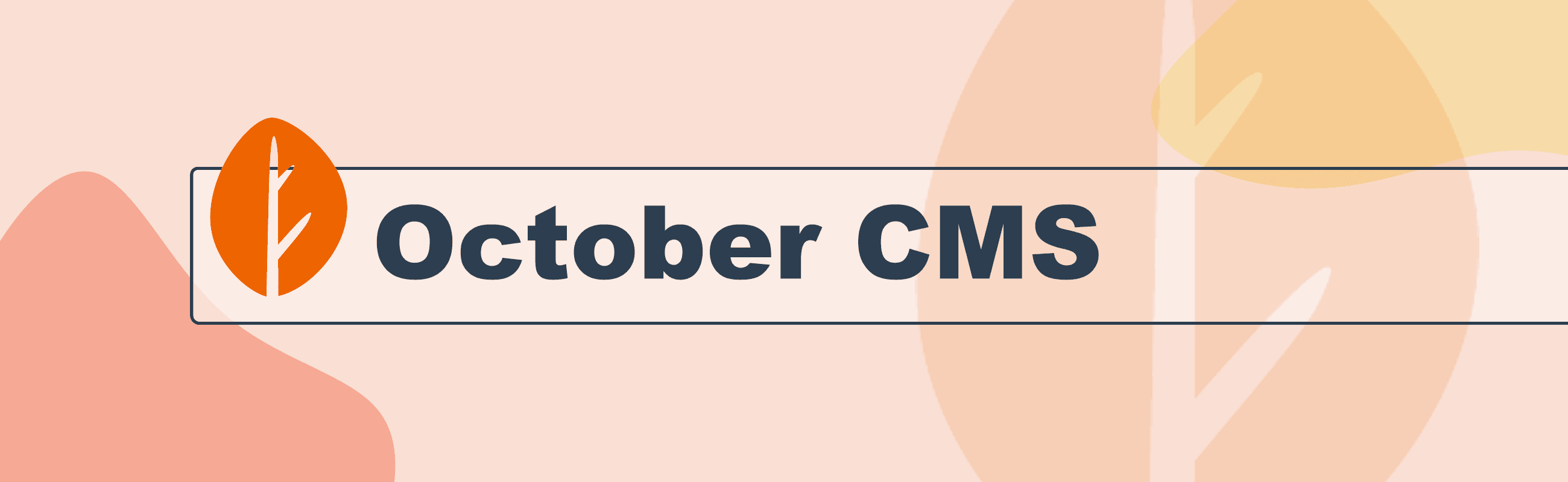 Illustration of the logo of the October CMS, along with the text "October CMS"