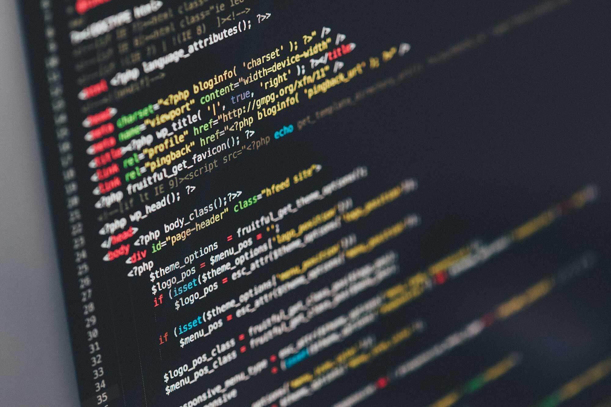 A computer screen displaying a code editor